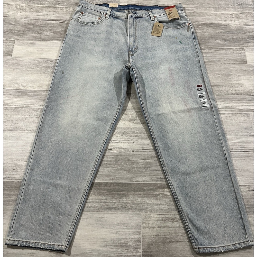 New! Levi's 550 '92 Jeans Relaxed Taper Mens 38X30 Distressed Retro Paint $79.50